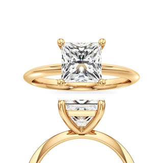 Knife Edge Plain Basket Emerald Engagement Ring