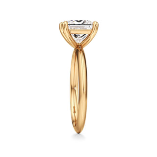 Knife Edge Plain Basket Round Engagement Ring
