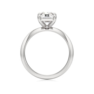 Knife Edge Plain Basket Round Engagement Ring