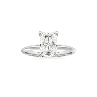 Knife Edge Plain Basket Round Engagement Ring