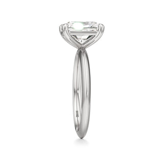 Knife Edge Plain Basket Round Engagement Ring