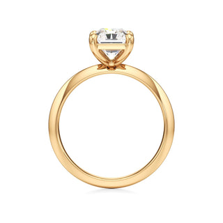 Knife Edge Plain Basket Round Engagement Ring