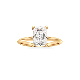 Knife Edge Plain Basket Round Engagement Ring