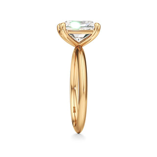 Knife Edge Plain Basket Round Engagement Ring