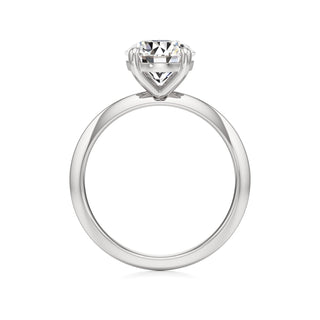 Knife Edge Plain Basket Round Engagement Ring