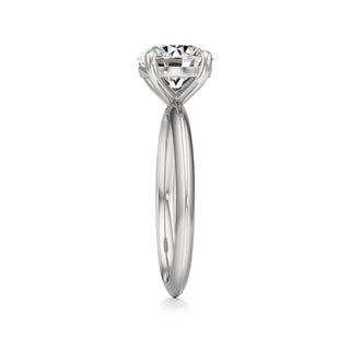 Knife Edge Plain Basket Round Engagement Ring