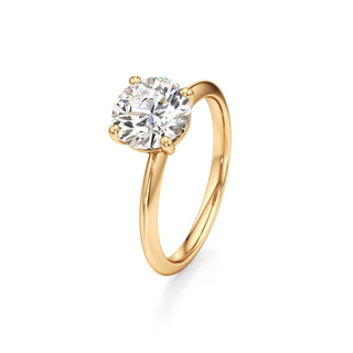 Knife Edge Plain Basket Round Engagement Ring