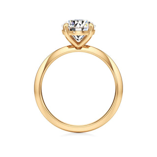 Knife Edge Plain Basket Round Engagement Ring
