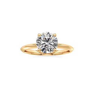 Knife Edge Plain Basket Round Engagement Ring