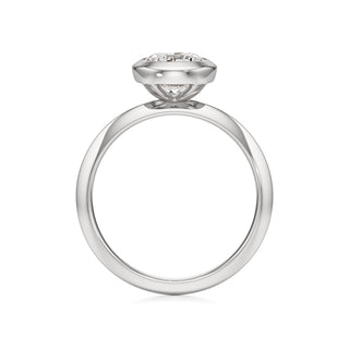 Knife Edge Plain Bezel Oval Engagement Ring