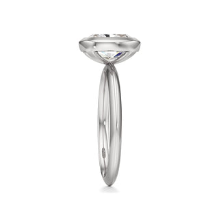 Knife Edge Plain Bezel Oval Engagement Ring