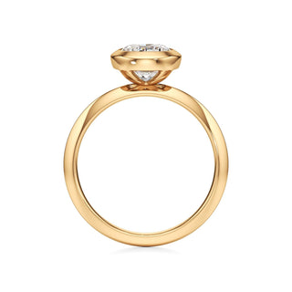 Knife Edge Plain Bezel Oval Engagement Ring