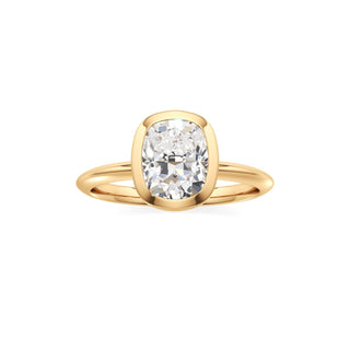 Knife Edge Plain Bezel Oval Engagement Ring