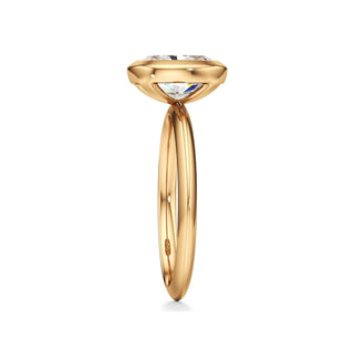 Knife Edge Plain Bezel Oval Engagement Ring