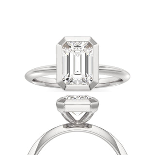 Knife Edge Plain Bezel Oval Engagement Ring