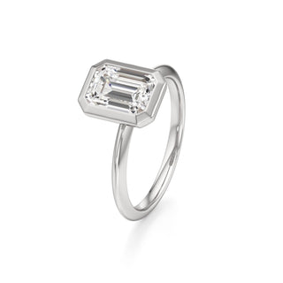 Knife Edge Plain Bezel Oval Engagement Ring