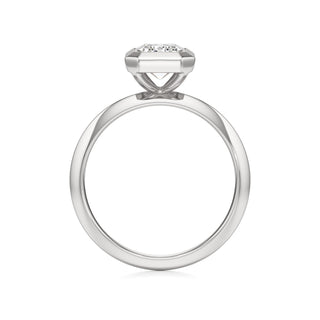 Knife Edge Plain Bezel Oval Engagement Ring