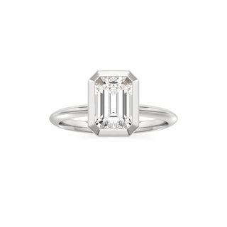 Knife Edge Plain Bezel Oval Engagement Ring