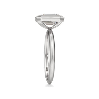 Knife Edge Plain Bezel Oval Engagement Ring