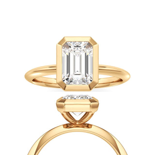 Knife Edge Plain Bezel Oval Engagement Ring