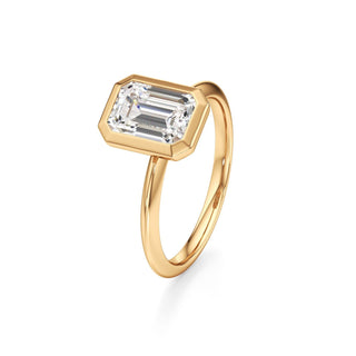 Knife Edge Plain Bezel Oval Engagement Ring
