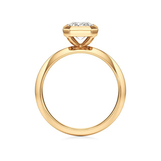 Knife Edge Plain Bezel Oval Engagement Ring