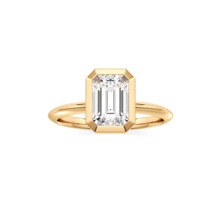 Knife Edge Plain Bezel Oval Engagement Ring