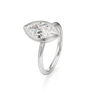 Knife Edge Plain Bezel Oval Engagement Ring