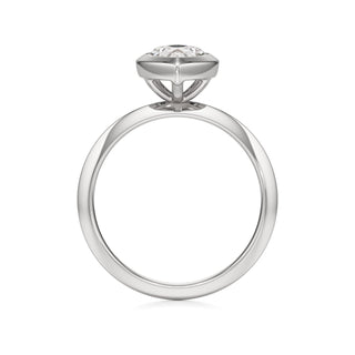 Knife Edge Plain Bezel Oval Engagement Ring
