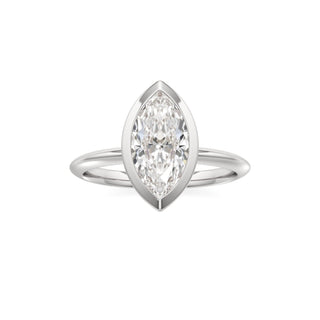Knife Edge Plain Bezel Oval Engagement Ring