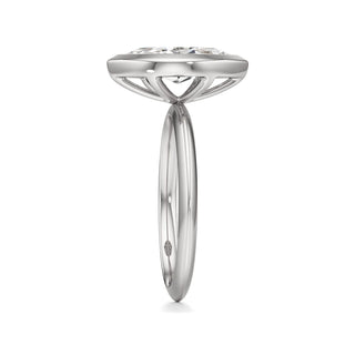 Knife Edge Plain Bezel Oval Engagement Ring
