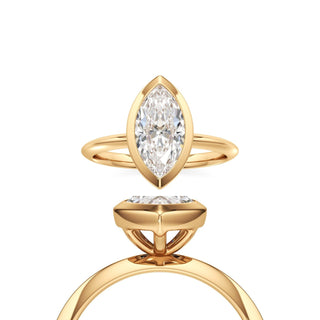 Knife Edge Plain Bezel Oval Engagement Ring