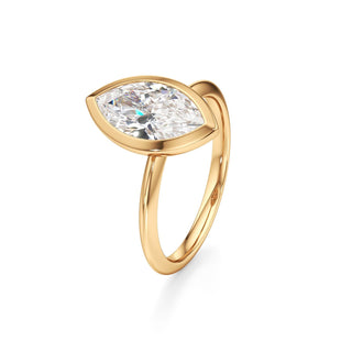 Knife Edge Plain Bezel Oval Engagement Ring