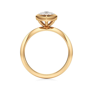 Knife Edge Plain Bezel Oval Engagement Ring