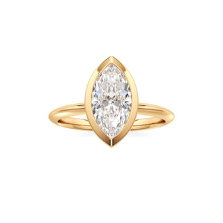 Knife Edge Plain Bezel Oval Engagement Ring