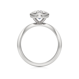 Knife Edge Plain Bezel Oval Engagement Ring