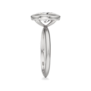 Knife Edge Plain Bezel Oval Engagement Ring