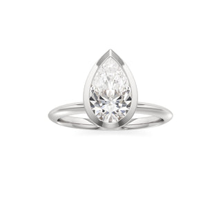 Knife Edge Plain Bezel Oval Engagement Ring
