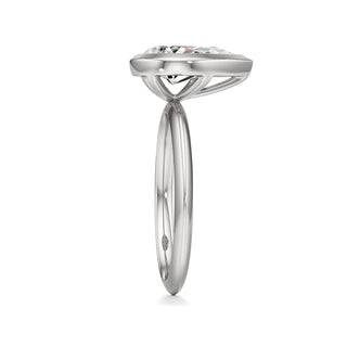 Knife Edge Plain Bezel Oval Engagement Ring