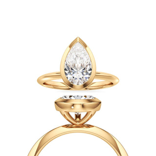 Knife Edge Plain Bezel Oval Engagement Ring