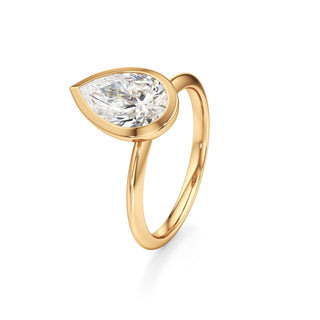 Knife Edge Plain Bezel Oval Engagement Ring