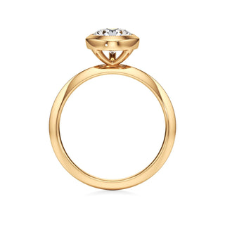 Knife Edge Plain Bezel Oval Engagement Ring