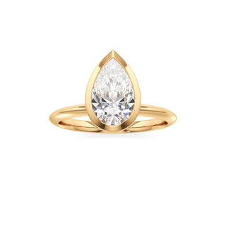 Knife Edge Plain Bezel Oval Engagement Ring
