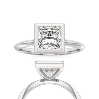 Knife Edge Plain Bezel Oval Engagement Ring