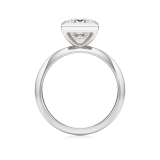Knife Edge Plain Bezel Oval Engagement Ring