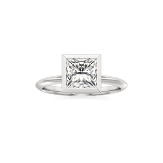 Knife Edge Plain Bezel Oval Engagement Ring