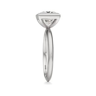 Knife Edge Plain Bezel Oval Engagement Ring
