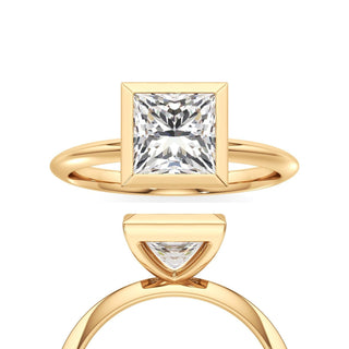 Knife Edge Plain Bezel Princess Engagement Ring
