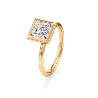 Knife Edge Plain Bezel Oval Engagement Ring