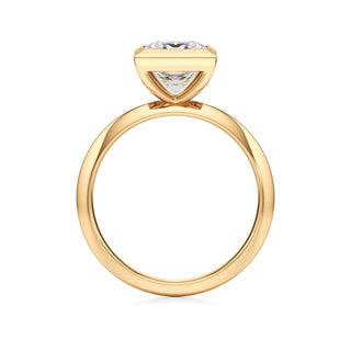 Knife Edge Plain Bezel Oval Engagement Ring